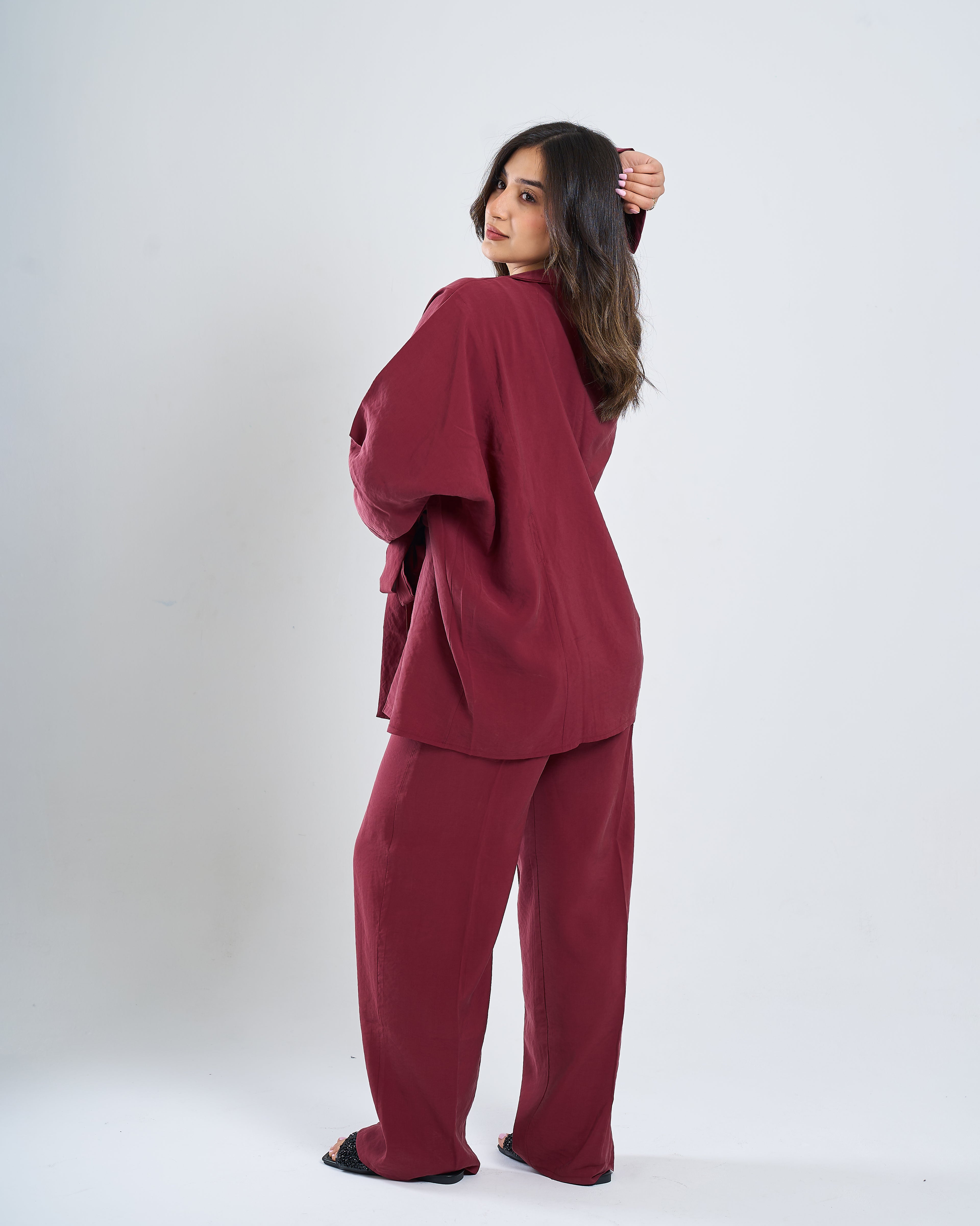 Veloura Set – Burgundy Flow
